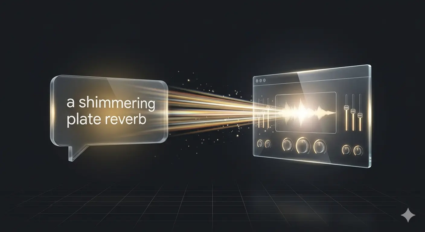 Describe a plugin in words and it becomes a real audio plugin with knobs, sliders, and waveforms