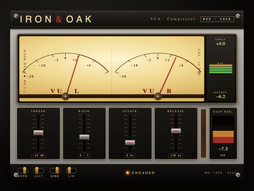 Iron & Oak — Compressor, a plugin built with Pook