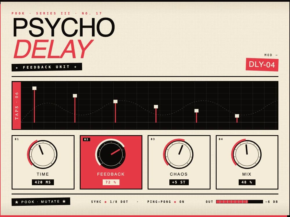 Psycho Delay — Delay, a plugin built with Pook